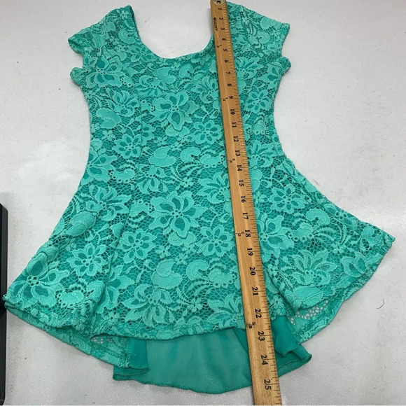 Vintage Y2K Womans Crochet‎ Top Small Green Floral Sheer Lace Flowy Fairy Boho - Picture 10 of 10